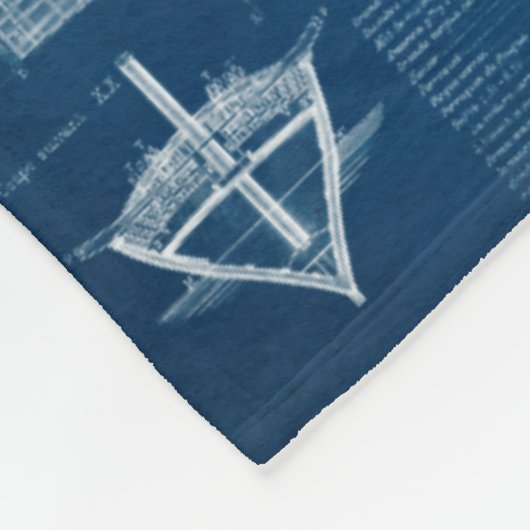Antiek scheepsblauwdruk I Fleece Deken (Hoek)