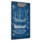 Antiek scheepsblauwdruk I Klembord (Rechts)