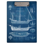 Antiek scheepsblauwdruk I Klembord (Voorkant)