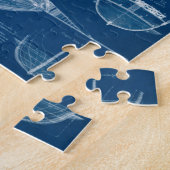 Antiek scheepsblauwdruk I Legpuzzel (Zijkant)