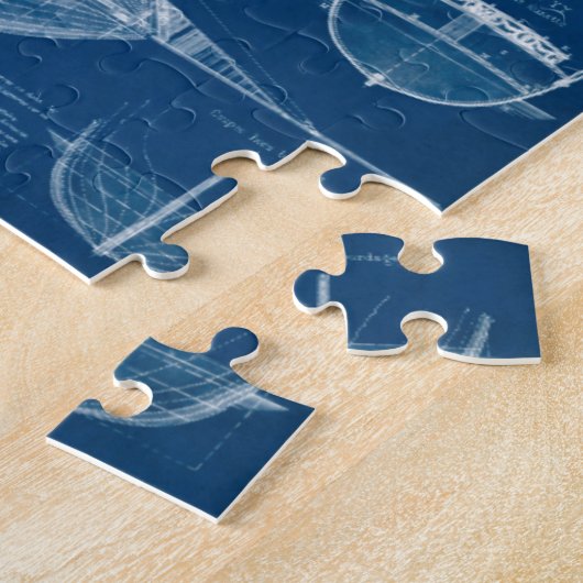 Antiek scheepsblauwdruk I Legpuzzel (Zijkant)