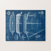 Antiek scheepsblauwdruk I Legpuzzel (Horizontaal)