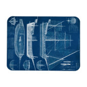 Antiek scheepsblauwdruk I Magneet (Horizontaal)