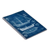 Antiek scheepsblauwdruk I Notitieboek (Rechterzijde)