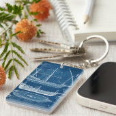 Antiek scheepsblauwdruk I Sleutelhanger (Voorkant Rechts)