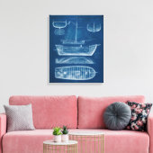 Antiek scheepsblauwdruk II Canvas Afdruk (Insitu (Woonkamer))