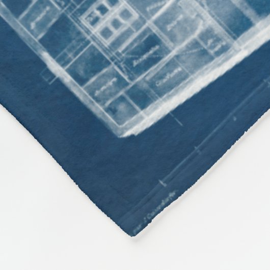 Antiek scheepsblauwdruk II Fleece Deken (Hoek)