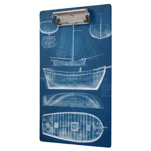 Antiek scheepsblauwdruk II Klembord (Links)