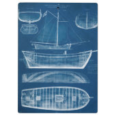 Antiek scheepsblauwdruk II Klembord (Achterkant)