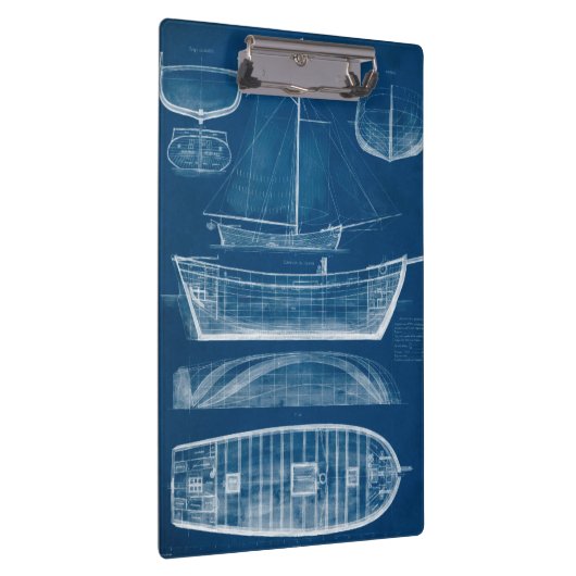 Antiek scheepsblauwdruk II Klembord (Rechts)
