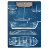 Antiek scheepsblauwdruk II Klembord (Voorkant)