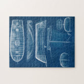 Antiek scheepsblauwdruk II Legpuzzel (Horizontaal)