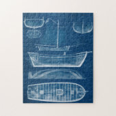 Antiek scheepsblauwdruk II Legpuzzel (Verticaal)