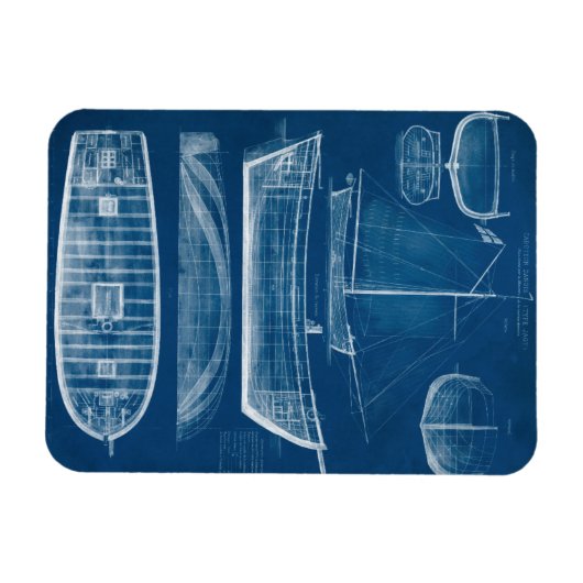 Antiek scheepsblauwdruk II Magneet (Horizontaal)