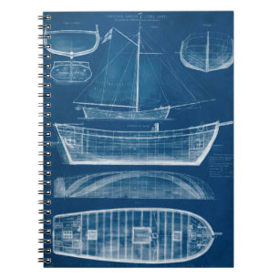 Antiek scheepsblauwdruk II Notitieboek