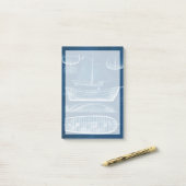 Antiek scheepsblauwdruk II Post-it® Notes (Op bureau)