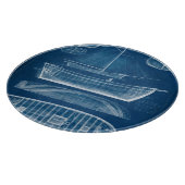 Antiek scheepsblauwdruk II Snijplank (Hoek)