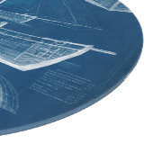 Antiek scheepsblauwdruk II Snijplank (Hoek)