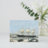 Antiek Scheepsijsberg Wandkunst van Zeilschepen Briefkaart (Staand voorkant)