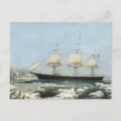Antiek Scheepsijsberg Wandkunst van Zeilschepen Briefkaart (Voorkant)
