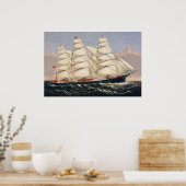 Antiek Scheepvaart Zeilschip Currier & Ives Poster (Keuken)