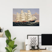 Antiek Scheepvaart Zeilschip Currier & Ives Poster (Thuiskantoor)
