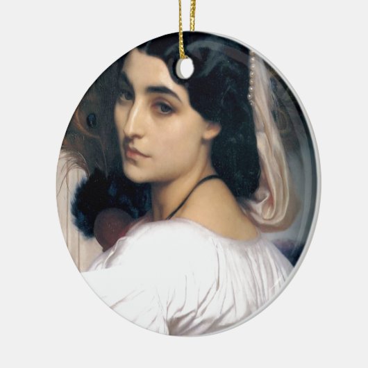 Antiek schilderij van de ispanische dame keramisch ornament (Links)