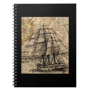 Antiek Schip En Kaart Notitieboek