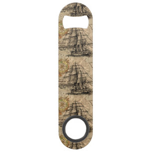 Antiek Schip En Kaart Speed Flessenopener