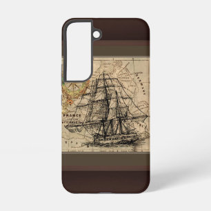 Antiek Schip En Landkaart Samsung Galaxy Hoesje