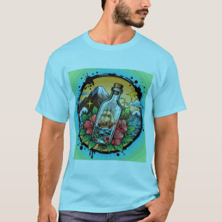 Antiek Schip in een Fles Nautilus Fantasie Grafisc T-shirt