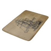 Antiek schip op rustieke namaak burlap badmat (Gekanteld)