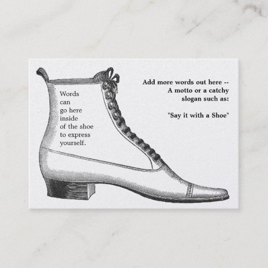 Antiek schoeisel visitekaartje (Voorkant)