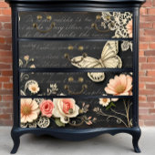 Antiek schoolbord Botanicals Decoupage Print Tissuepapier