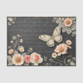 Antiek schoolbord Botanicals Decoupage Print Tissuepapier (Voorkant)