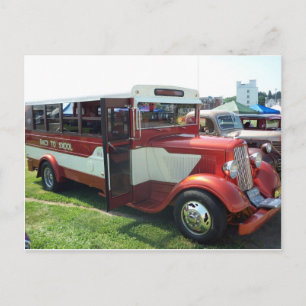 Antiek schoolbus briefkaart