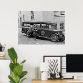 Antiek schoolbus, jaren dertig poster (Thuiskantoor)