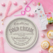 Antiek schoonheidsreclame papieren bordje (Feest)