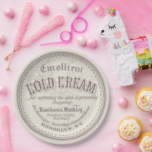 Antiek  schoonheidsreclame papieren bordje (Feest)