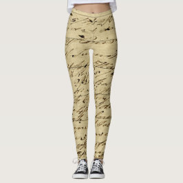 Antiek Schrift Historische Kalligrafie Leggings