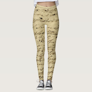Antiek Schrift Historische Kalligrafie Leggings
