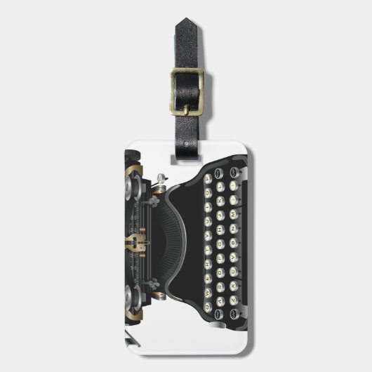 Antiek schrijfmachine bagagelabel (Voorkant verticaal)