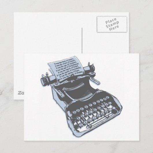 Antiek schrijfmachine briefkaart (Voorkant / Achterkant)