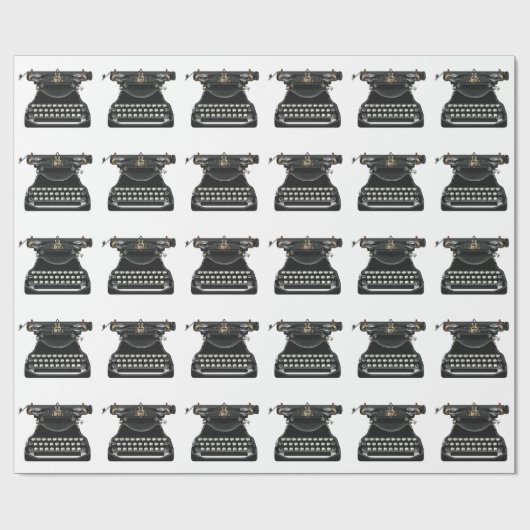 Antiek schrijfmachine cadeaupapier (Vlak)