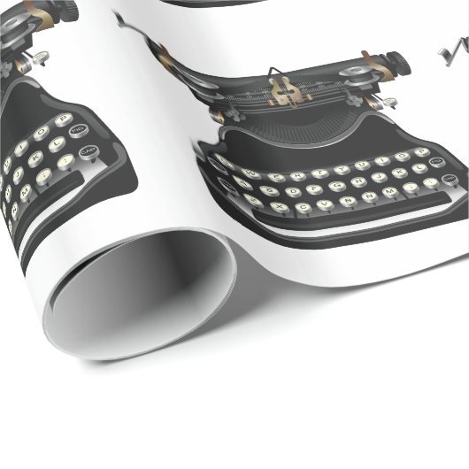 Antiek schrijfmachine cadeaupapier (Rol Hoek)