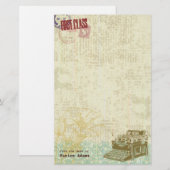 Antiek schrijfmachine  Ephemera Collage Briefpapier (Voorkant / Achterkant)