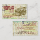 Antiek schrijfmachine  Ephemera Visitekaartje (Voorkant / Achterkant)