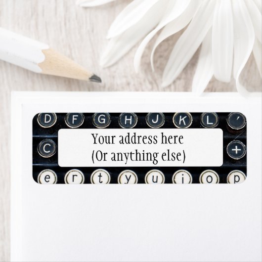 Antiek schrijfmachine etiket (Insitu)