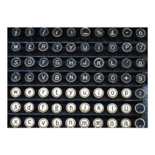 Antiek schrijfmachine foto afdruk