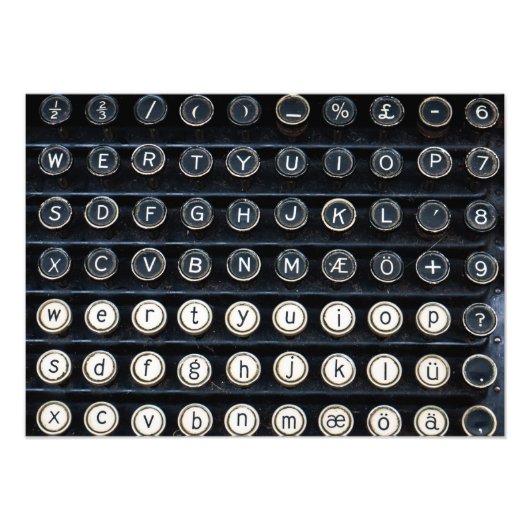 Antiek schrijfmachine foto afdruk (Voorkant)